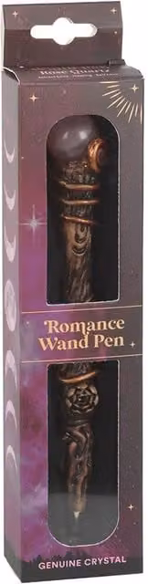 Kingsbury Gifts Rose Quartz Crystal Wand Writing Pen in Pink