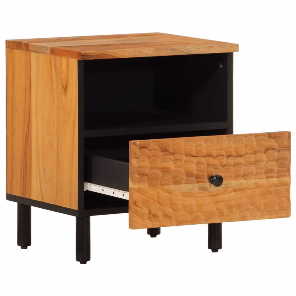 Berkfield Home Beautiful Bedside Cabinets, Set of 2, Brown Acacia Wood, W/D/H: 40 x 33 x 46 cm – 4
