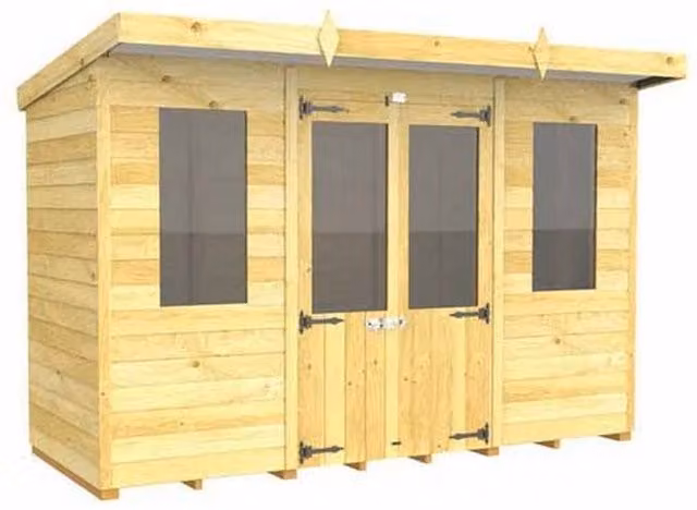 Buttercup Farm Brown Wood Pent Summer House W/D/H: 302 x 118 x 201 cm