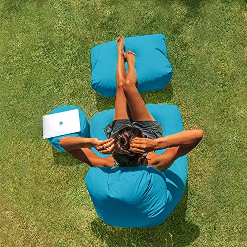 rucomfy Large Water Resistant Beanbag Chair Lounger for Adults in Turquoise – 2
