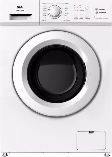 SIA SWM72200W/A White Freestanding Front Loader Washing Machine, 7kg Capacity, 1200RPM Spin Speed, A Energy Rating, with Child Lock and End Time Delay