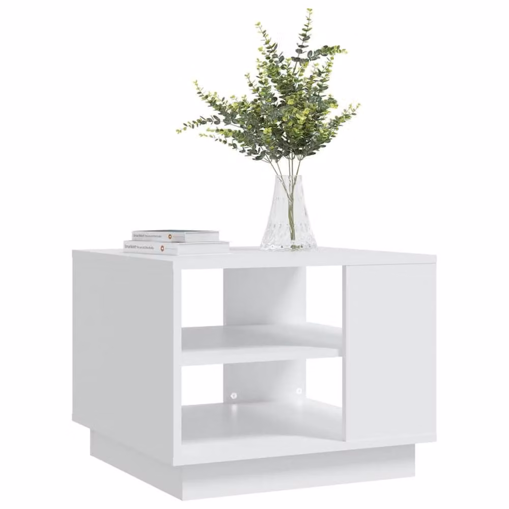 Berkfield Home Modern White Square Coffee Table in Engineered Wood W/D/H: 55 x 55 x 43 cm – 2