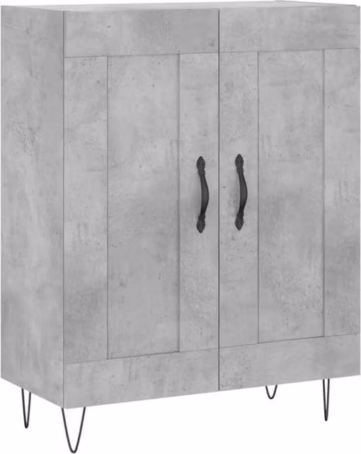 Berkfield Home Sideboard in Concrete Grey, W/D/H: 69.5 x 34 x 90 cm