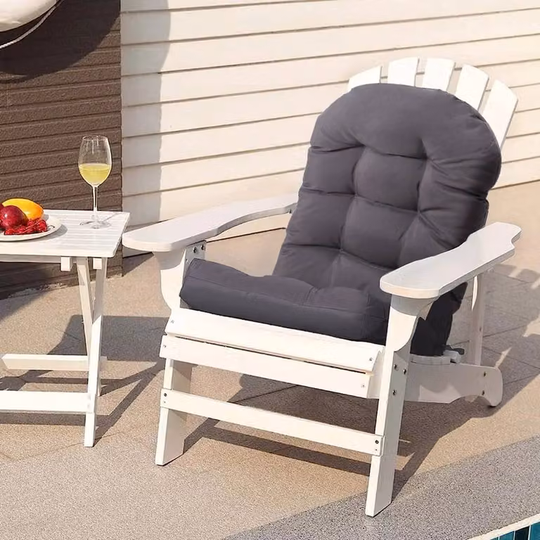 SPETLEK High Back Dining Chair Cushions in Grey Polyester, W/D/H: 125 x 53 x 8 cm