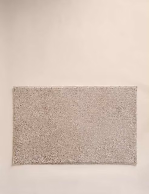M&S Pure Cotton Tufted Non-Slip Bath Mat in Beige