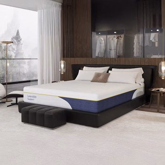 Luna 6000 Support Gel Memory Pocket Hybrid Mattress, White, W: 150 cm, D: 200 cm