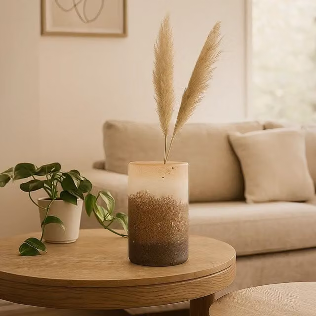 Interiors by Premier Glynn Modern Glass Tabletop Vase in Black and Gold
