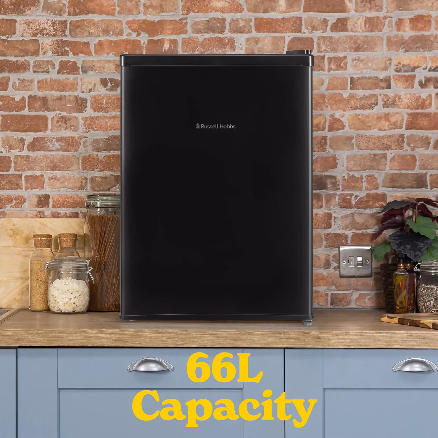 Russell Hobbs 66L Mini Countertop Fridge with Ice Box and Bottle Rack in Black – 3