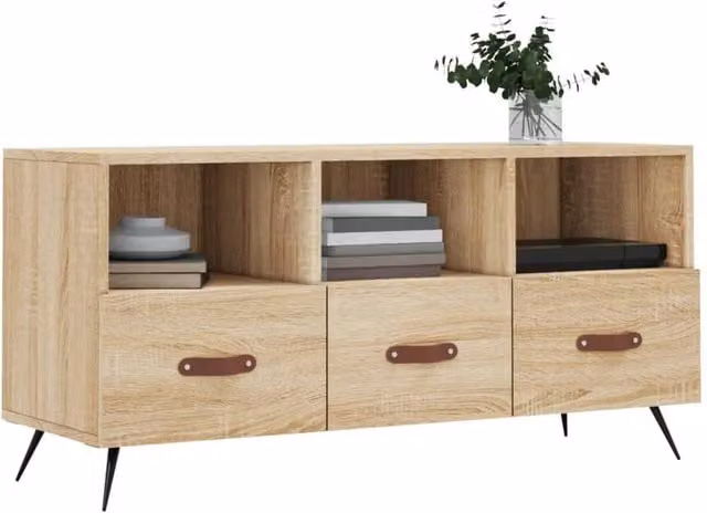 Berkfield Home Sonoma Oak TV Cabinet in Light Tan, W/D/H: 102 x 36 x 50 cm – 1
