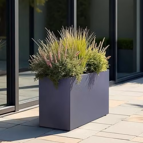 IDEALIST Grey Slate Reinforced Stone Large Trough Planter, 91L – 11