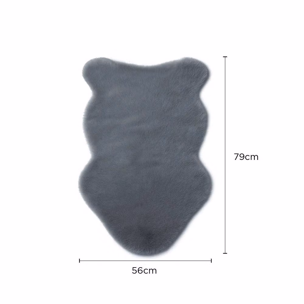 Voltico Super Soft Faux Fur Rug in Grey Anthracite, W/D: 100 x 110 cm – 4