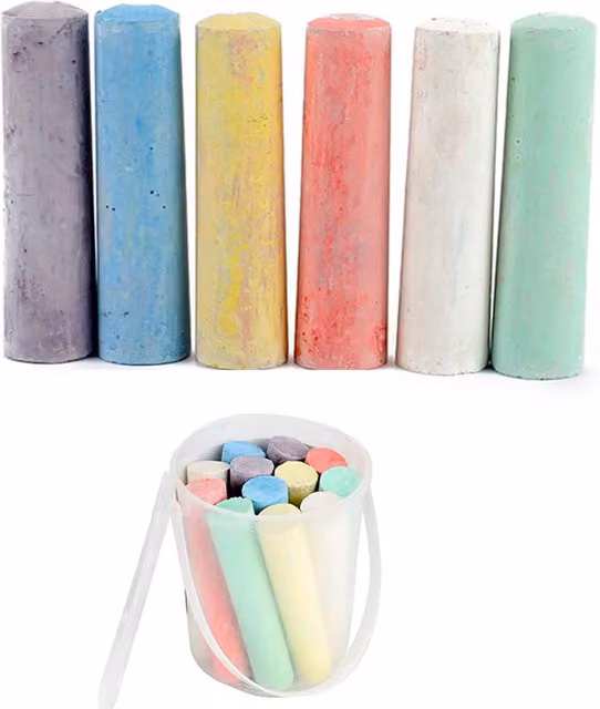 UMKYTOYS 12 Piece Sidewalk Jumbo Chalk Bucket in Multicolour