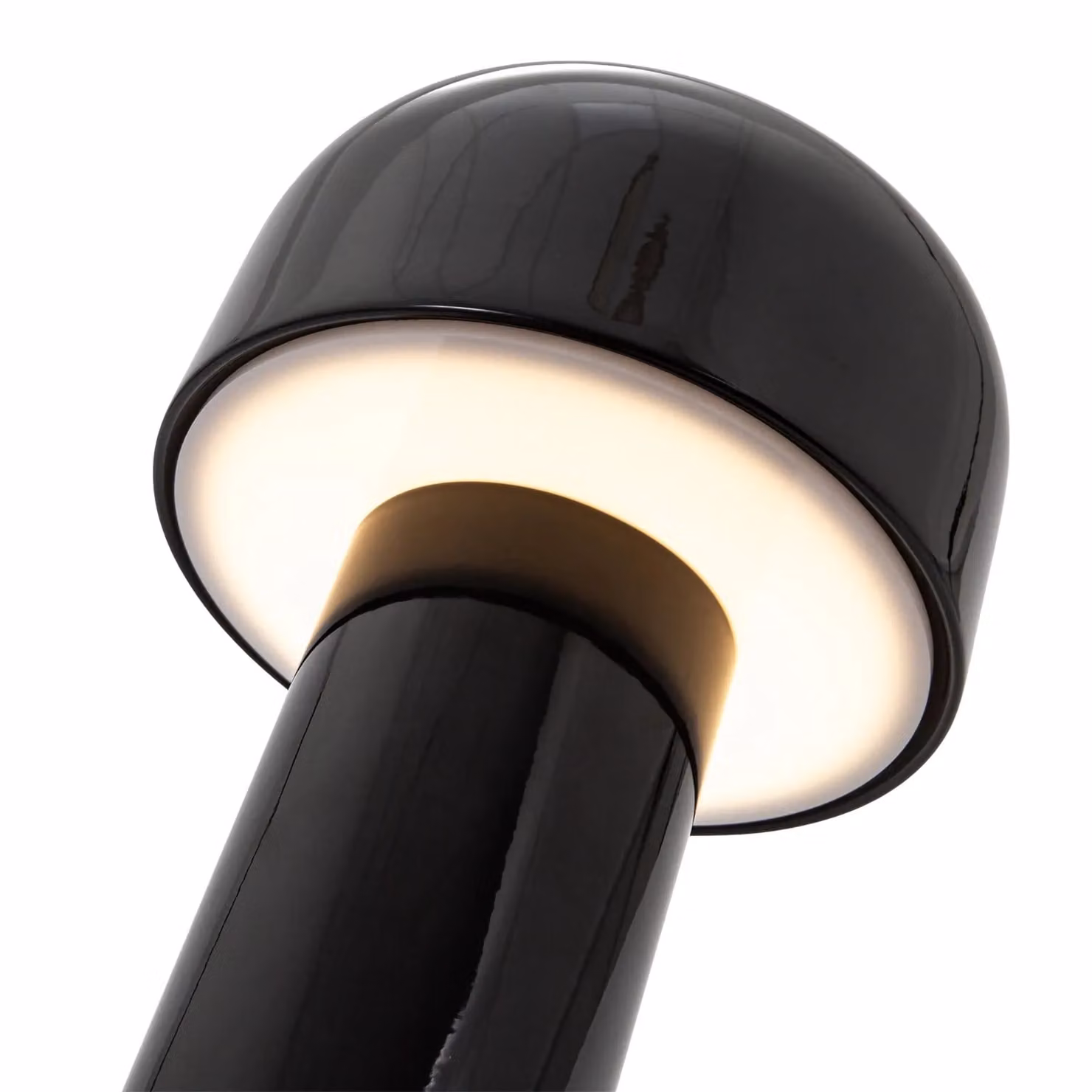Happy Homewares Modern Mushroom Style Rechargeable LED Touch Dimmable Table Lamp in Black – 3