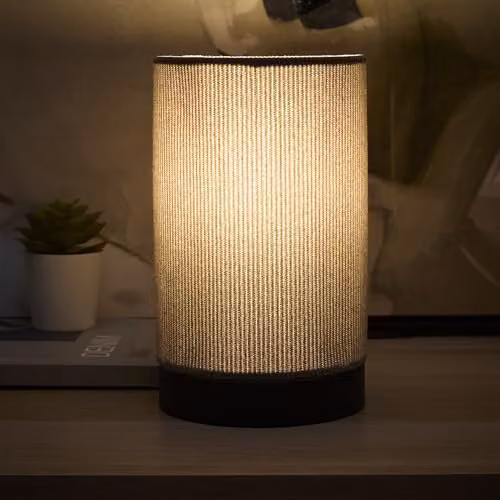 K LIVING Malta Dimpled Velvet Table Lamp in Grey, Cream and White, H 41.0 x W 20.0 x D 20.0 cm – 2