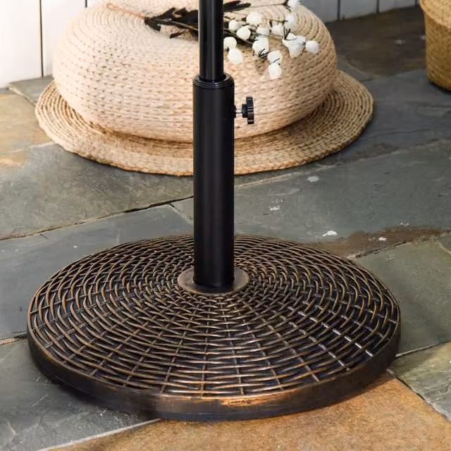Outsunny Antique Bronze Round Cement Parasol Base, 25kg