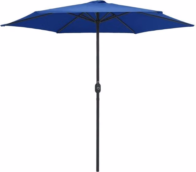Berkfield Home Outdoor Parasol with Aluminium Pole, Azure Blue, W: 270 cm, D: 246 cm