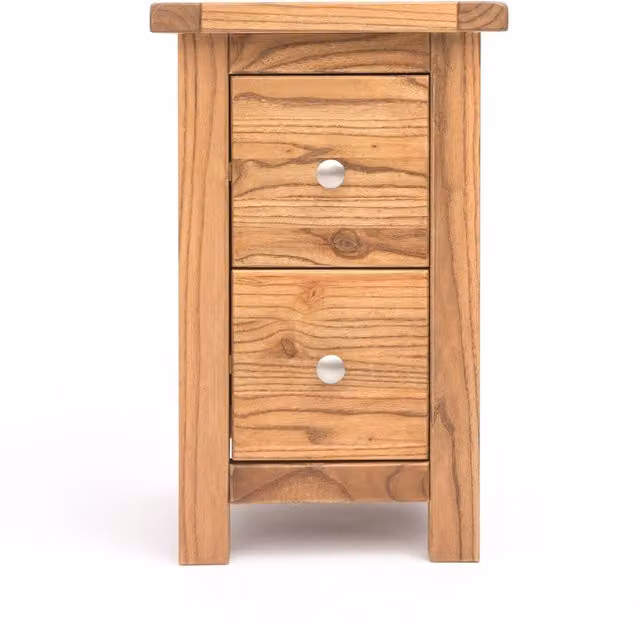 Cabinet Bits Trivento 2 Drawer Petite Bedside Table in Natural Wood, Width: 32 cm