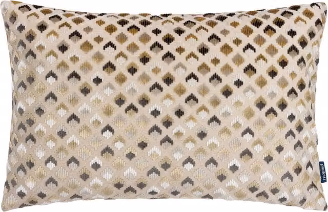 Lexington Velvet Jacquard Cushion in Beige