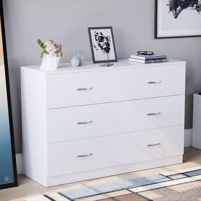 HD Designs Riano 6 Drawer Chest of Drawers in White – 1