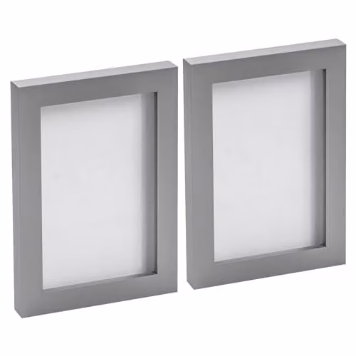 Nicola Spring Rectangular Photo Frames, Grey, Pack of 2, Fits 10 x 15 cm