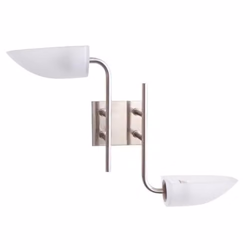 Netlighting Udine 2 Light Wall Lamp in Satin Chrome with Grey Transparent Glass and G9 Base – 1