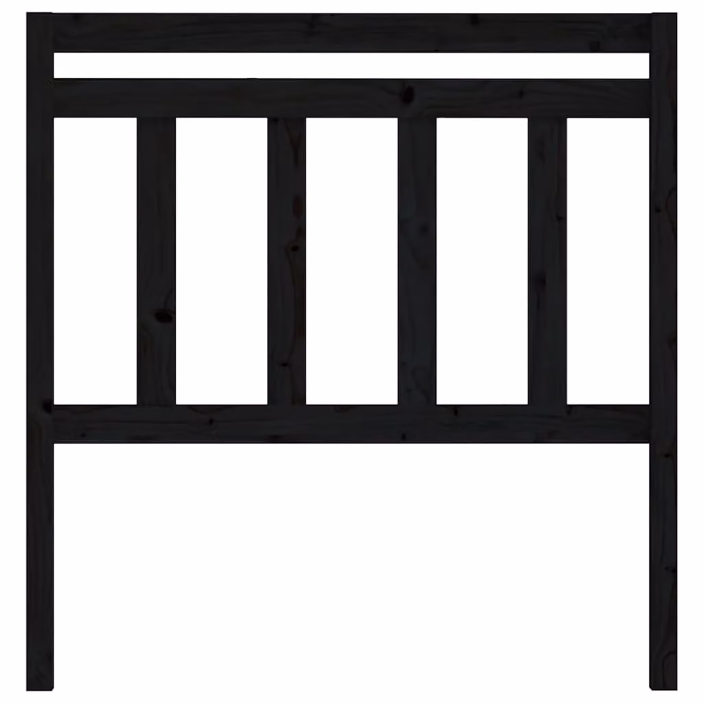 Berkfield Home Black Rustic Solid Pine Wood Bed Headboard, W/D/H: 81 x 4 x 100 cm – 3