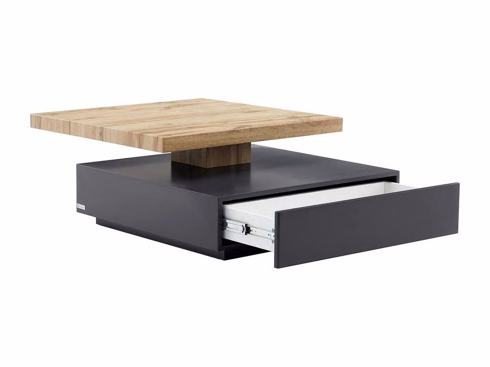 Vente-unique Anthracite and Grey MDF Coffee Table with One Drawer and Swivelling Tray, W/D/H: 80 x 50 x 42 cm – 4
