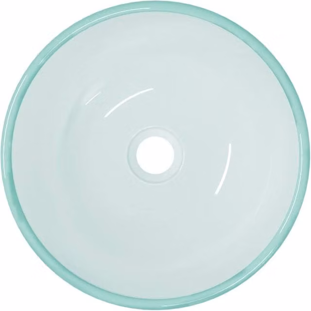 Berkfield Home Modern Tempered Glass Basin in Turquoise, W: 35 cm, D: 12 cm, H: 12 cm