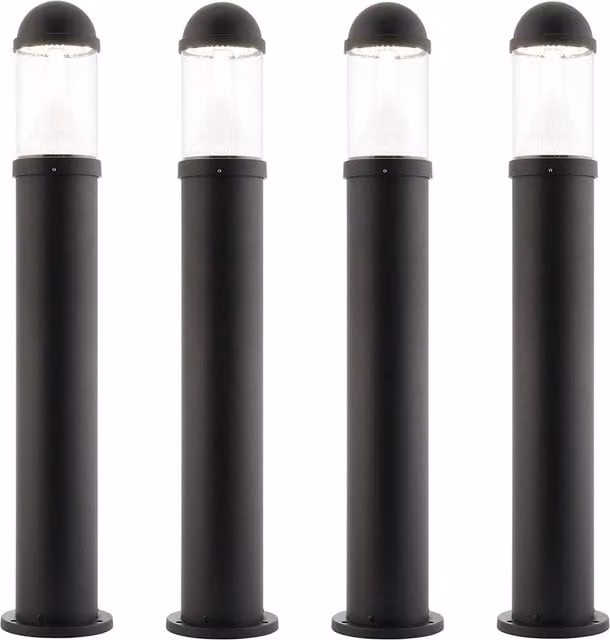 Loops 4 Pack Outdoor LED Bollard Post Lights in Black with CCT Module – 1
