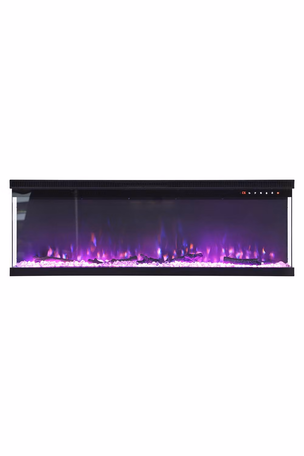 Living and Home 80 Inch 3-Sided Electric Fireplace with Remote Control, Black – 3