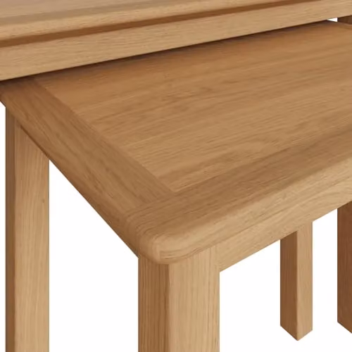 FWStyle Oak Nest of 2 Tables in Natural Brown, W/D/H: 55 x 45 x 44 cm – 3
