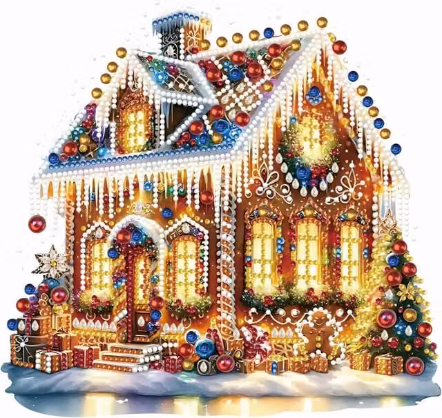 Syntego Festive Christmas House Diamond Painting Kit, Multicolour