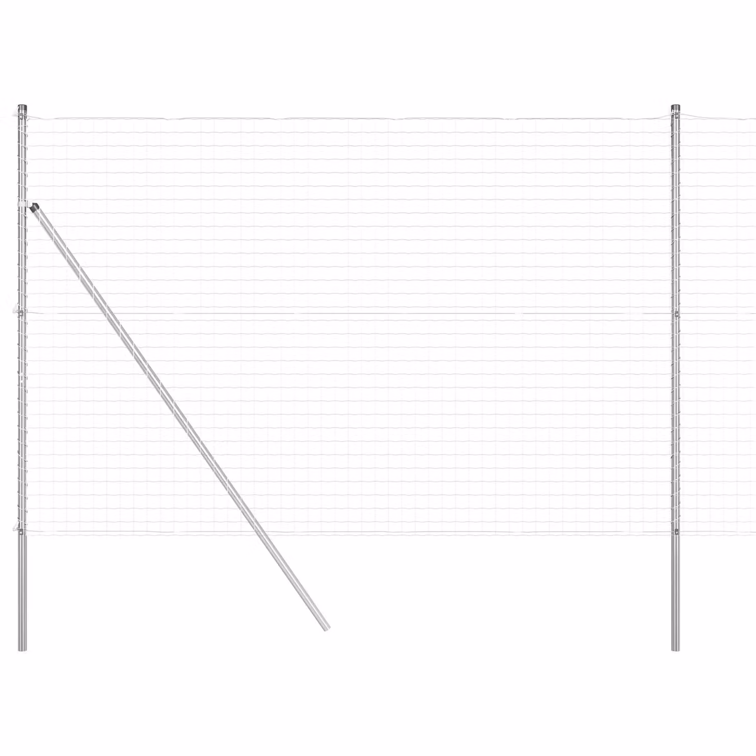Berkfield Home Euro Fence with 7 Posts, Galvanised Steel, Silver/Grey, W: 10 m, H: 1.5 m – 2