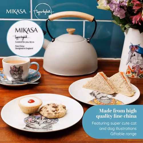 Mikasa Bone China Side Plates, Set of 2, Multicolour and White, Diameter: 21 cm – 3