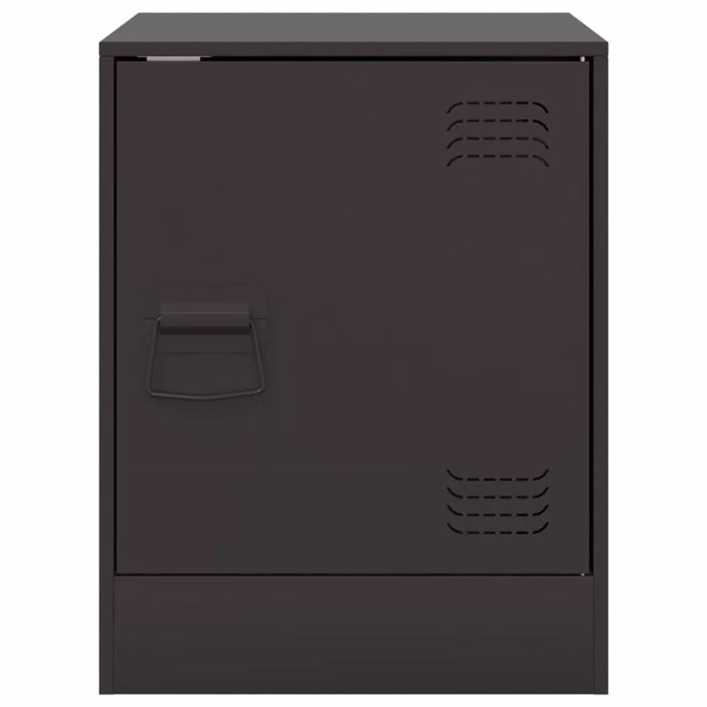 Berkfield Home Set of 2 Black Metal Bedside Cabinets, W/D/H: 34.5 x 39 x 44 cm – 3