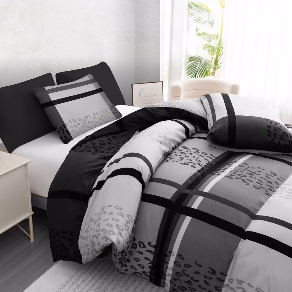 Pamposh Grey Brushed Microfibre Duvet Cover Set, 140 x 200 cm – 5