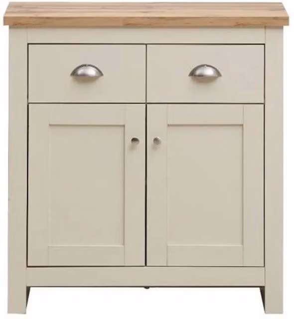 PAWNORA Classic 2 Door Living Room Sideboard in Beige Oak Finish