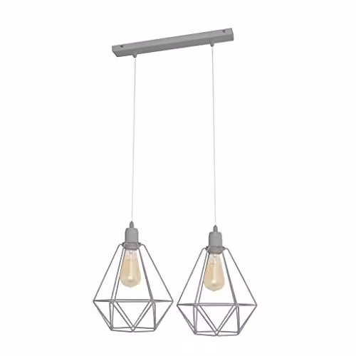 Netlighting Helam Karo Straight Bar Pendant Ceiling Light in Grey, 50 cm
