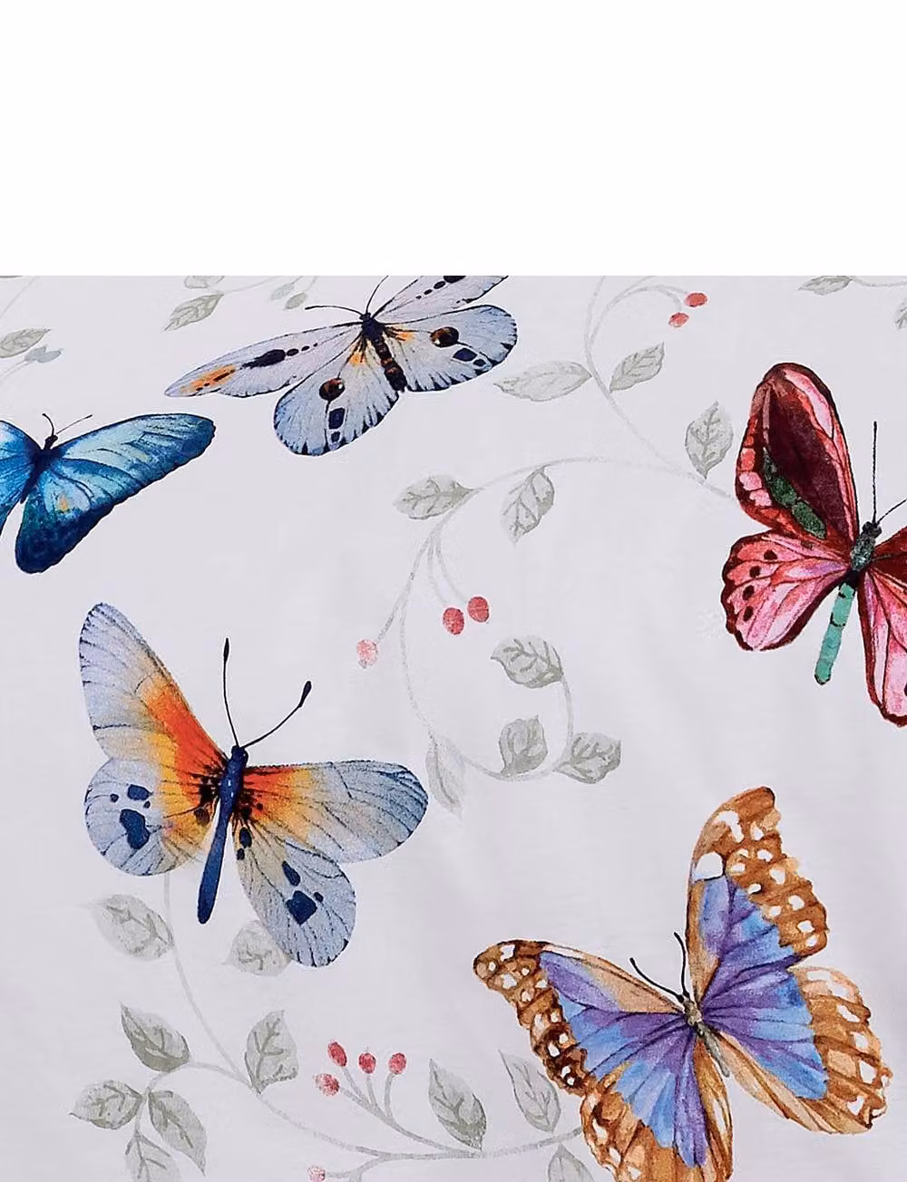 Chums Butterfly Reversible Duvet Cover and Pillowcase Set in White and Multicolour