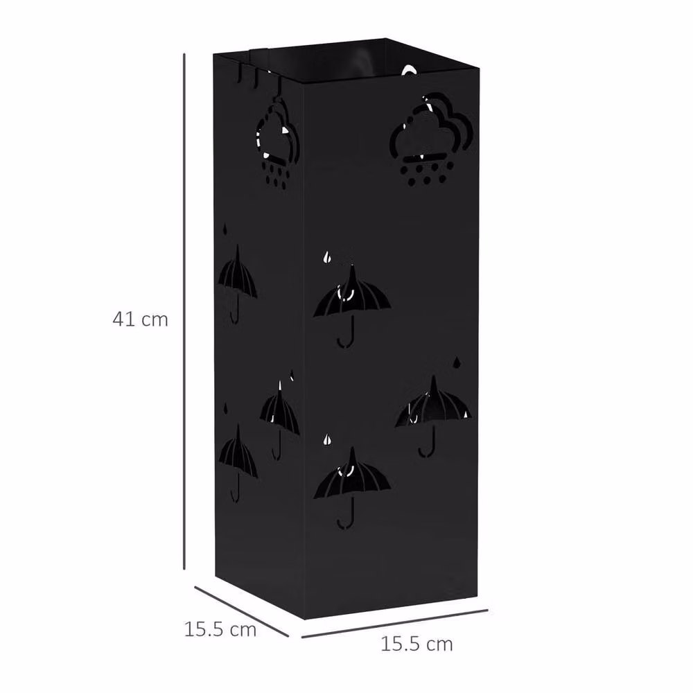 KORVIXA Metal Umbrella Stand with Removable Drip Tray in Black – 2