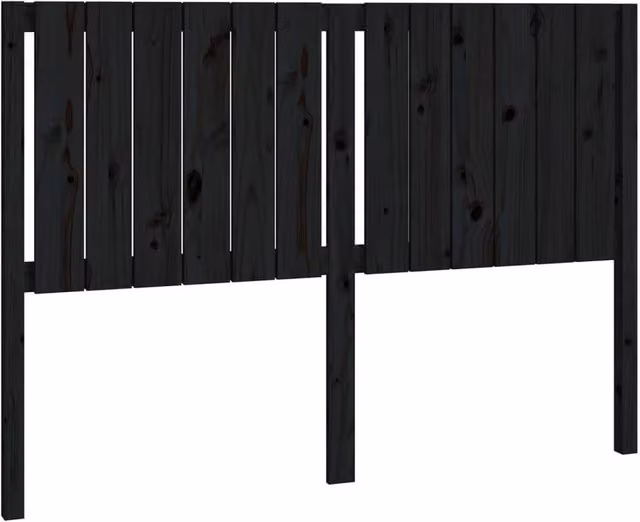 Berkfield Home Rustic Solid Wood Pine Bed Headboard in Black, W: 145.5 cm, D: 4 cm, H: 100 cm