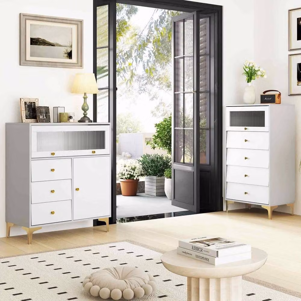 VOGREX Anti-Toppling Modern Storage Chest of Drawers in White – 2