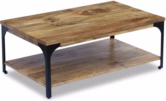 Berkfield Home Mango Wood Coffee Table in Brown, W/D/H: 100 x 60 x 38 cm