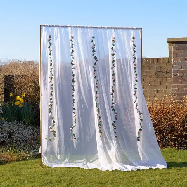 Scottish Everlastings Ltd Rose Gold Rectangular Metal Wedding Arch Frame, Height: 200 cm – 1