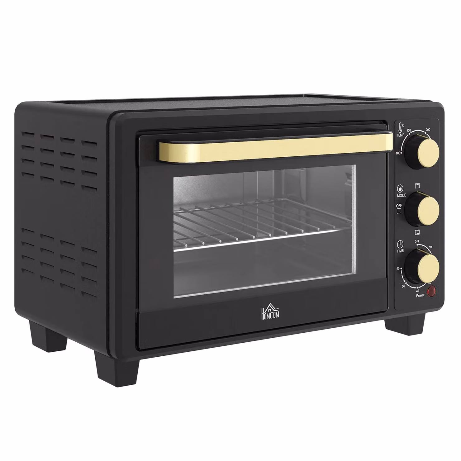HOMCOM 16L Mini Countertop Oven with Adjustable Timer and 1400W Power in Black – 2