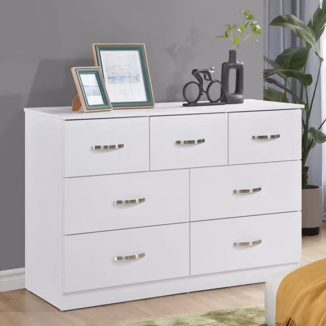 Swish Furniture Modern White Matt Freestanding Bedroom Chest of Drawers
