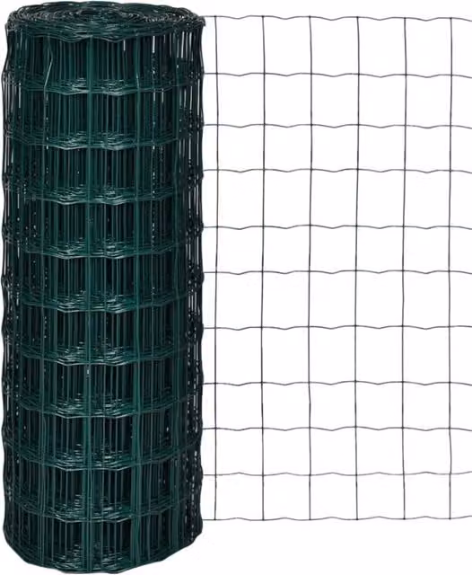 Berkfield Home Euro Fence PVC-Coated Steel Fencing, Green, W: 10 m