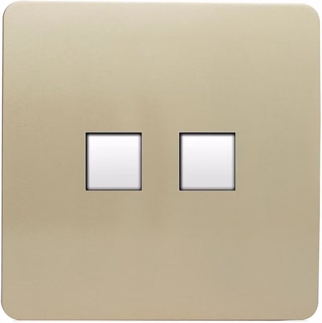Trendi Switch 2 Gang RJ45 Cat 6 Ethernet Socket in Champagne Gold