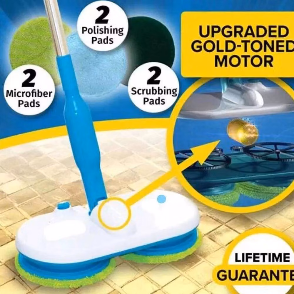 Kelvenix Blue Cordless Electric Spinning Mop Pads, 0.6m2 – 2