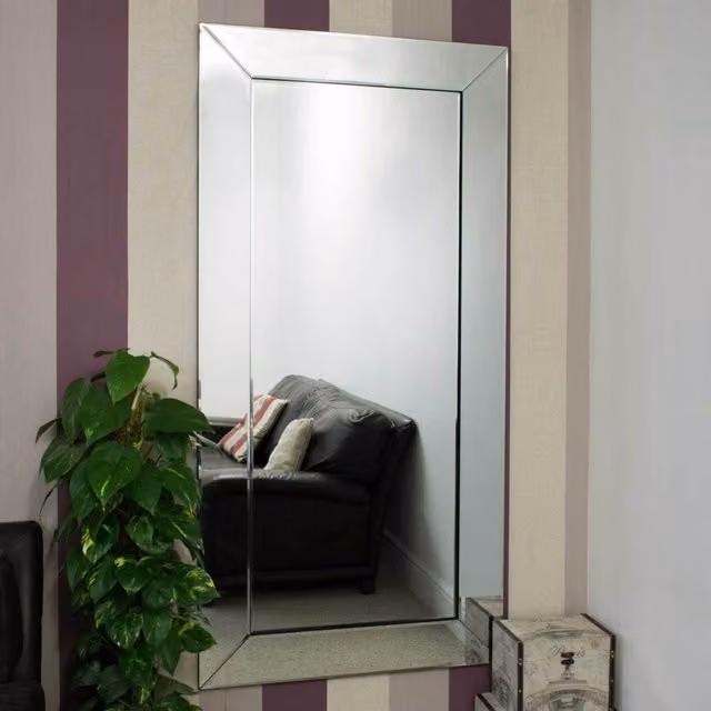 MirrorOutlet Horsley Modern Rectangular Full Length Glass Wall Mirror, W: 85 cm, H: 174 cm